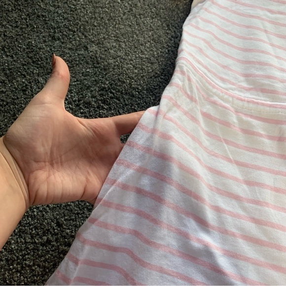 Draper James tie waist t shirt light pink mariner stripe dress - Picture 9 of 13